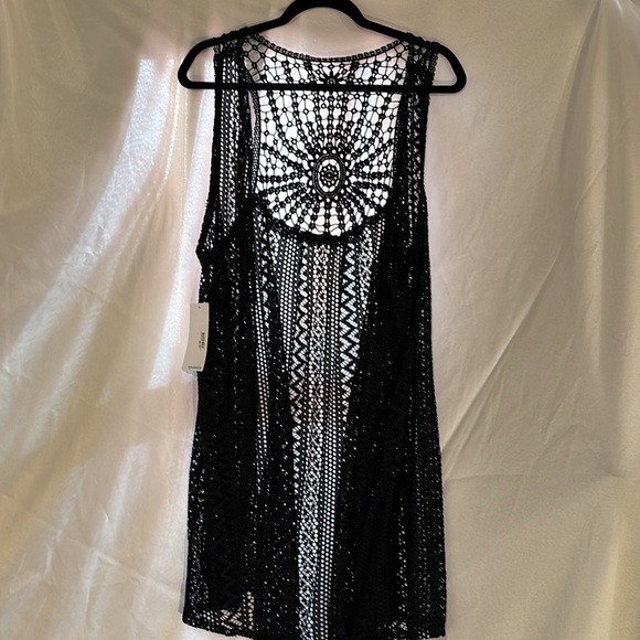 Kimono / Coverup  Detailed Lace Open Front Sleeveless Size 18/20 - Picture 7 of 8